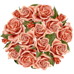 Rose. Frame. Watercolor. Illustration for clipart. Designed for flower studios, holiday decoration, weddings, packaging, textiles, web design, websites, stickers, invitations, templates, logos. hand d