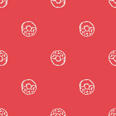 Seamless cake pattern. Sweets and candy background. Doodle vector illustration with sweets and candy icons