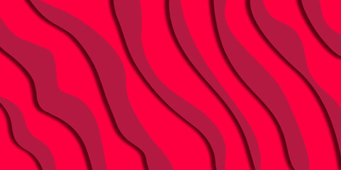 Abstract waves with shadow on Viva Magenta background. Background for product presentation and branding.