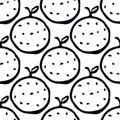 Seamless orange pattern. Colored orange fruit background