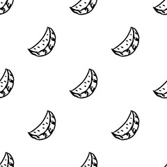 seamless watermelon pattern. vector doodle illustration with watermelon. pattern with watermelon