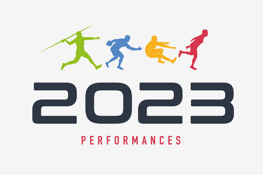 Carte de vœux 2023 sur le concept du sport, de l’athlétisme et de la performance pour développer l’esprit de compétition et relever de nouveaux défis.