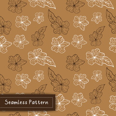 vintage seamless pattern with hand-drawn floral