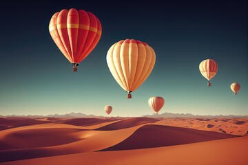 Fototapeta premium Hot air Balloon in flight Above the Nature