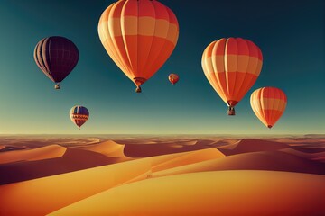 Fototapeta premium Hot air Balloon in flight Above the Nature
