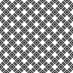 Black and white seamless abstract pattern. Background and backdrop. Grayscale ornamental design. Mosaic ornaments. Vector graphic illustration. EPS10.