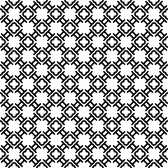 Black and white seamless abstract pattern. Background and backdrop. Grayscale ornamental design. Mosaic ornaments. Vector graphic illustration. EPS10.