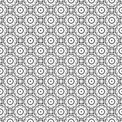 Black and white seamless abstract pattern. Background and backdrop. Grayscale ornamental design. Mosaic ornaments. Vector graphic illustration. EPS10.