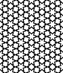 Black and white seamless abstract pattern. Background and backdrop. Grayscale ornamental design. Mosaic ornaments. Vector graphic illustration. EPS10.