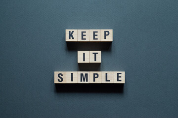 Keep it simple - word concept on cubes