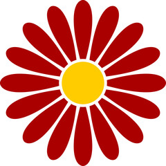 Isolated Daisy or Chamomile Flower Flat Icon. Vector Image.
