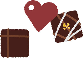 Valentine material. Simple chocolate illustration.