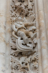Astronaut sculpture on the facade of New Cathedral of Salamanca