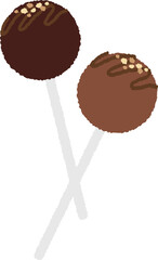 Chocolate pop and cake pops.