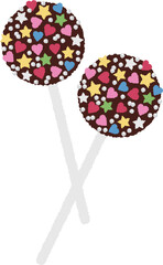 Chocolate pop and cake pops.