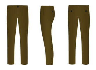Brown chino pants. vector illustration