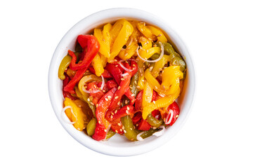 salad baked pepper spicy vegetable slices asian food snack healthy meal food snack on the table copy space food background rustic top view