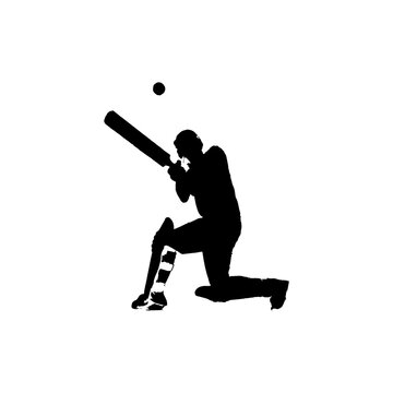 recommend clip art: Cricket player icon. Simple style cricket tournament poster background symbol. Cricket player brand logo design element. Cricket player t-shirt printing. vector for sticker.