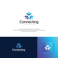 Vector logo design template. Tech sign art