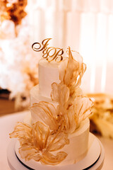 wedding cake and candle