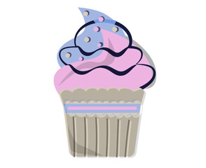deliciouse cupcake.Dessert vector illustration