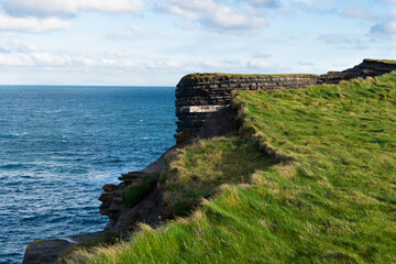 Downpatrick head. View of the Atlantic Ocean. Northern Ireland.