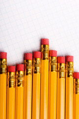 Pencils in a row