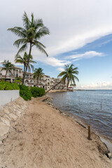 Beautiful coast of the Caribbean Sea in Playa Del Carmen.