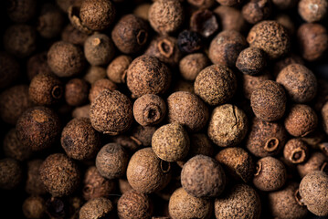 Close up view of allspice.