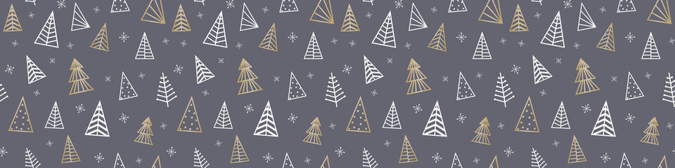Minimalist Christmas background. Design of a seamless pattern. Banner. Vector
