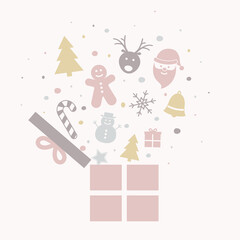 Christmas box full of presents. Vector