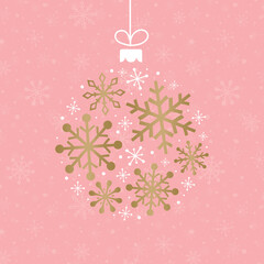 Greeting card with abstract Christmas ball. Vector illustration