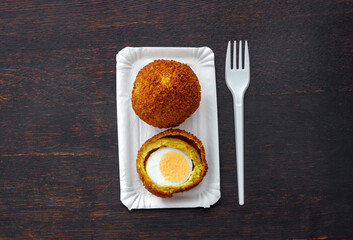 Eierbal, a dutch deep-fried snack popular at the north of the country, which consists of hard-boiled egg, ragout and breadcrumbs