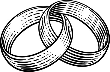 Wedding Ring BandsVintage Woodcut Illustration