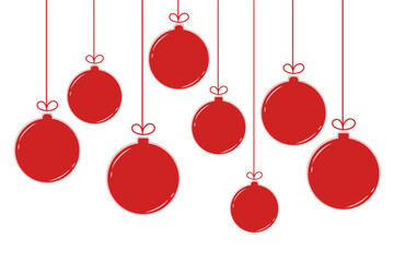 Transparent background with Christmas balls. PNG illustration