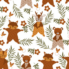 seamless pattern with baby toys on the white background