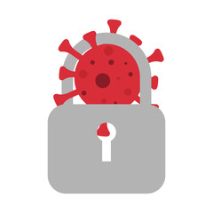 Corona virus Lock down symbol. Lock down concept for virus outbreak