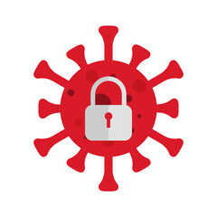 Corona virus Lock down symbol. Lock down concept for virus outbreak