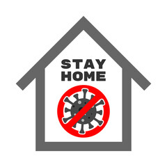 Covid-19 coronavirus quarantine campaign flat design. Stop coronavirus, keep calm & stay safe!