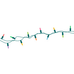 Christmas lights string isolated on white background