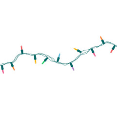 Naklejka premium Christmas lights string isolated on white background