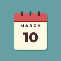 March Calendar Icon Vector Template