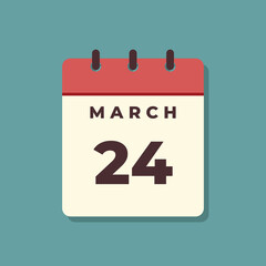 March Calendar Icon Vector Template