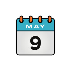 May Calendar Icon Vector Template