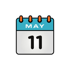 May Calendar Icon Vector Template