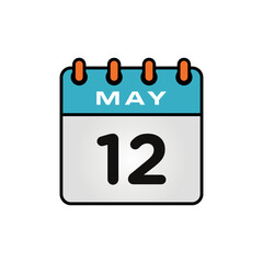 May Calendar Icon Vector Template