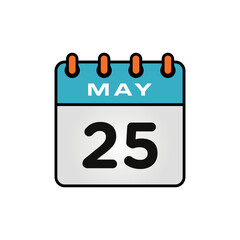 May Calendar Icon Vector Template