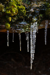 icicle garland at a cave entrance