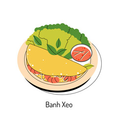 bright vector illustration of Asian food. Vietnamese menu, Asian dishes for menus and restaurants.