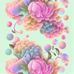 Pastel Floral 3D Art
